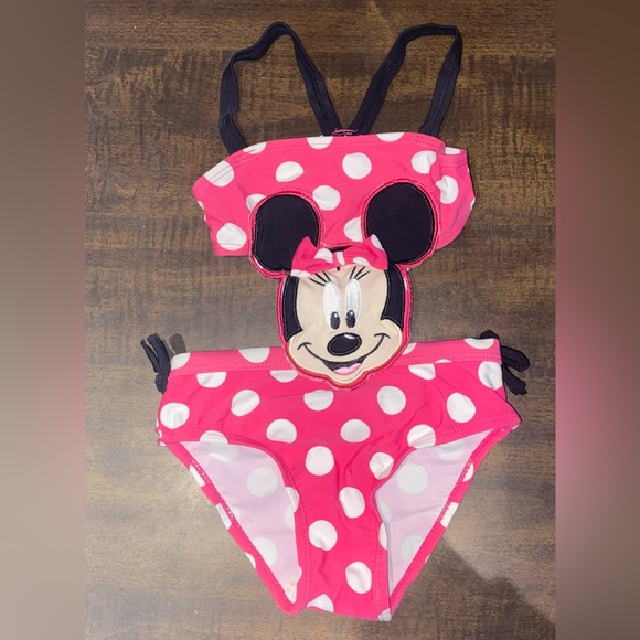 Minnie Mouse pink polka dot cut out one piece - Picture 1 of 5